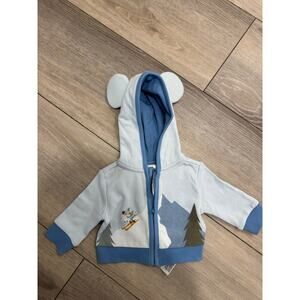 Disney Baby Mickey Mouse and Goofy Holiday Homestead Zip Hoodie Ski NEW 0-3